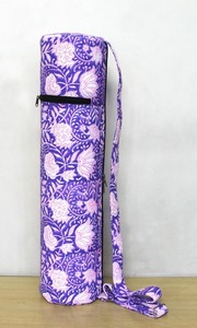 กระเป๋าใส่เสื่อโยคะผ้าฝ้ายลายดอกไม้สีม่วงแบบอินเดีย พร้อมสายสะพายไหล่ ดีไซน์หรูหราสำหรับการเดินทาง เหมาะสำหรับผู้หญิง แฟชั่นฤดูร้อน - Product Image 5