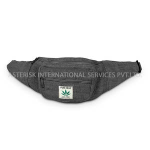 Sac de taille unisexe en coton de chanvre fait à la main multicolore Vintage vert foncé avec fermeture à glissière sport voyage argent carte sac à main - Product Image 1