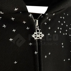 Sweat à capuche tendance pour homme, en polaire respirante, mélange polyester/coton, avec strass, style streetwear, décontracté, pour l'hiver - Product Image 4