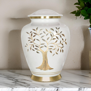 โกศบรรจุอัฐิทองเหลืองรูปต้นไม้แห่งสันติภาพ สำหรับผู้ใหญ่ คุณภาพพรีเมียม งานฝีมือประดับตกแต่งสำหรับงานศพ - Product Image 3