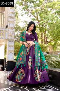 Nuevo diseñador de ropa de boda y Festival para mujer, seda pesada Tussar con estampado y trabajo de lámina Lehenga Choli con el precio más bajo - Product Image 5