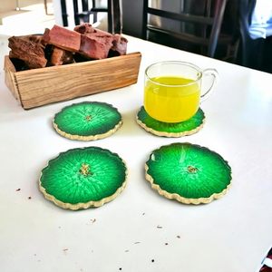 Posavasos de Resina de Acabado de Lujo Hecho a Mano, Estilo Bohemio de Alta Calidad, Ecológico, Superficie Lisa para una Elegante Decoración de Mesa - Product Image 1