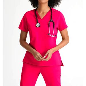 Venta caliente Enfermera de las mujeres Scrubs Hospital Uniformes médicos Set Antiarrugas Lavable Soft Top Jogger Enfermería Scrubs - Product Image 6