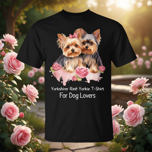 T-shirt Yorkshire Terrier Valentine rose rouge pour les amoureux des chiens - Product Image 3