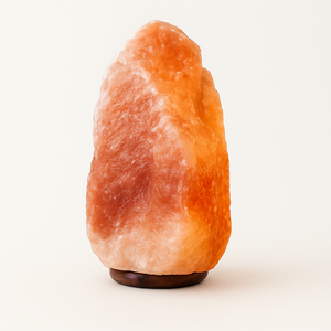 Lámpara de sal Rosa Himalaya pura tallada por artesanos expertos base de madera y luz regulable para el ambiente de bienestar en el hogar y la Oficina - Product Image 2