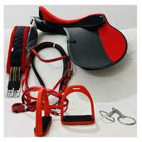 Ensemble de selle d'équitation anglaise d'endurance BLUHORSE BH-871 en cuir PU complet, durable, accessoires nickelés, best-seller