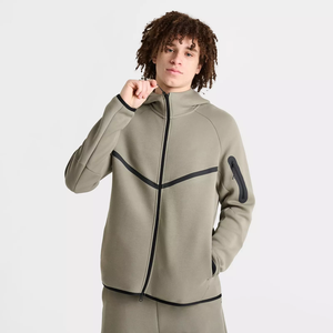 Sweat à capuche avec fermeture éclair Design de blocage des couleurs Sweat à capuche de mode urbaine avec pull à capuche de coupe surdimensionnée pour vêtements décontractés et de salon - Product Image 3