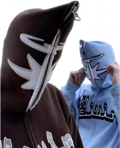 Vente en gros OEM nouveau design streetwear haut de gamme sweats à capuche avec logo personnalisé et fermeture à glissière complète et impression de lettres pour hommes sweat à capuche imprimé bouffant - Product Image 2