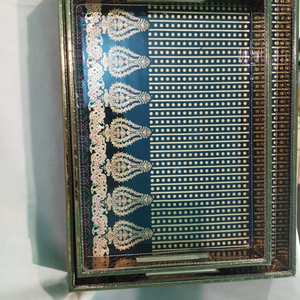 Étonnants plateaux de service en cuir 2 combinés pour la salle à manger et la décoration intérieure de l'Inde pour la cuisine et le salon - Product Image 1