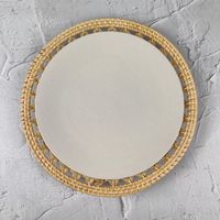Assiette de présentation ronde en rotin tressé fait main, écologique et personnalisable, vaisselle de 100 pièces pour mariages, événements et usage domestique