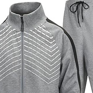 Pantalones apilados cortavientos y sudaderas, chándal de nailon para hombre, chándal de poliéster con cremallera, chándal de dos piezas para romper el viento - Product Image 2