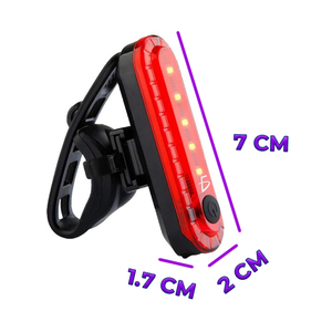 Luce LED Rossa Impermeabile per Bicicletta, Quattro Modalità di Illuminazione, Faro Anteriore e Posteriore in Plastica, Facile Montaggio sul Telaio, Batteria per Guida Notturna - Product Image 2