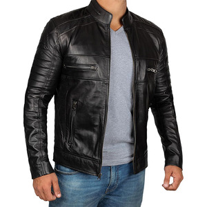 Chaqueta de Cuero Elegante y a la Moda, Buena Calidad, Más Vendida, Precio Más Bajo, Nuevo Diseño, Chaqueta 100% Cuero Puro para Hombre - Product Image 2