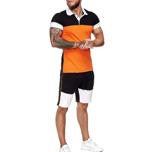 Ensemble court homme patchwork avec logo personnalisé, ensemble short et t-shirt à manches courtes pour homme, ensemble décontracté pour homme, ensemble short homme MADE BY HS 2026 - Product Image 3