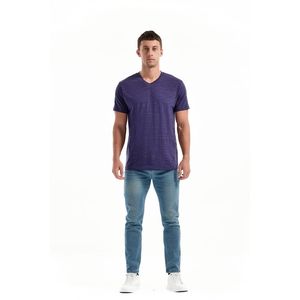 Camiseta con cuello en V nueva llegada personalizada 95% algodón 5% Spandex camiseta hombres alta calidad cuello en V hombro caído camisetas para hombres - Product Image 6