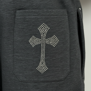 Custom Cotton Fleece <b>Men</b> <b>Shorts</b> Soft Warm Breathable Casual <b>Shorts</b> <b>for</b> <b>Loungewear</b> Streetwear Rhinestone Fleece <b>Men</b> <b>Shorts</b> - Product Image 5