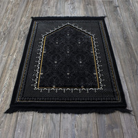 Nouveau design tapis de prière classique musulman tapis luxe écrasé velours bourgogne pas cher vente en gros tapis de prière islamique