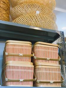 Cesta de bambú hecha a mano, multiusos, con mango - Product Image 6