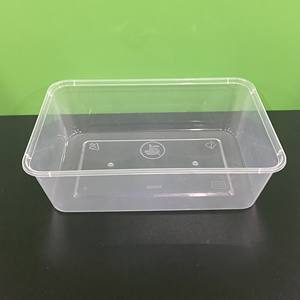 Cheapest price Made in Vietnam BPA free Transparent Injection Rectangle Disposable 750ml Plastic Food Container <b>with</b> <b>Lids</b> - Product Image 2