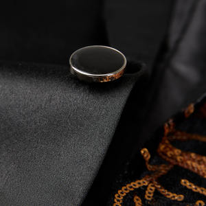 Blazer noir slim fit pour homme avec paillettes dorées, costume de scène hip hop, chanteurs, soirée, costume de danse, costume de chanteur, rouge - Product Image 4