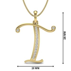 จี้เพชรสีทอง18K ตัวอักษร T สำหรับตกแต่งห้องแล็บ - Product Image 2