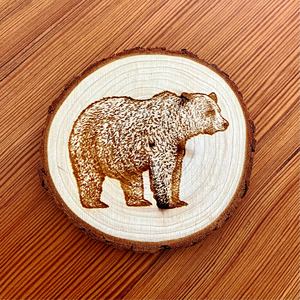 Mop Coaster Round in Grey Color Custom <b>Wood</b> Coaster Set with Handmade Bone and Brass Inlay Made in India - Product Image 6