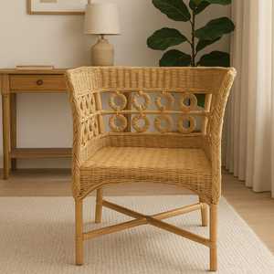 Moderno Vintage al aire libre comedor Hotel muebles conjunto sutil artesanía sillas de ratán tono neutro estética para Parque - Product Image 4