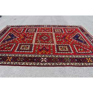 Alfombra de 8.2x12.3 pies, Alfombra Turca Vintage, Alfombra a Rayas Rojas y Azules - Product Image 2