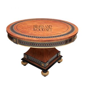 Mesa de Entrada Clásica de Lujo con Diseño de Latón y Madera - Product Image 4