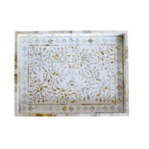 Plateau en incrustation d'os indien à motif marocain mauresque pour la maison, hôtel, motel, plateaux de service faits à la main de l'Inde en gros - Product Image 2