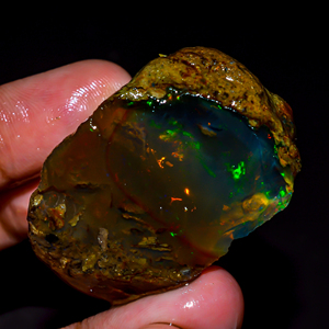 Piedra preciosa suelta de joyería de ópalo, Ópalo etíope áspero, Ópalo de fuego múltiple, piedra preciosa de ópalo natural, Ópalo etíope crudo, 135,5 Ct. - Product Image 4