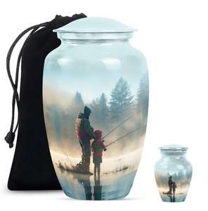 Urna conmemorativa de pesca para Padre e Hijo para cenizas, recuerdo de pesca personalizado, cremación para adultos con urna funeraria para padre e hijo - Product Image 4
