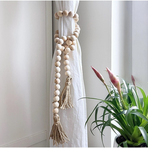 Accessoires de mariage pour embrasse de rideau en bois de perles élégantes parfaites pour tringle à rideaux et poteau au prix de gros - Product Image 2