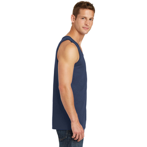Débardeur Core pour hommes-Gris chiné/Noir jais Débardeur en coton solide pour hommes T-shirt sans manches en coton Ringer 5.3 oz. Débardeurs - Product Image 4