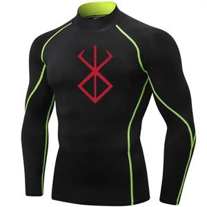 Chemises élégantes pour hommes de haute qualité New Slim Fit Respirant Workout Jogging Wear 3D Printed Full Sleeves Rash Guard - Product Image 6