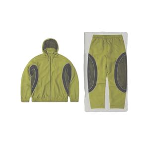 Survêtement pour homme de haute qualité en polyester/coton, logo personnalisé, réfléchissant 3M, respirant, lourd, décontracté, couleur contrastée, automne - Product Image 2