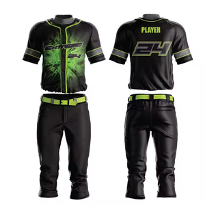 New Wholesale Custom Logo Sports Baseball Uniform Sublimation Quick Dry Breathable Men's Embroidered Baseball <b>Jersey</b> - Product Image 1