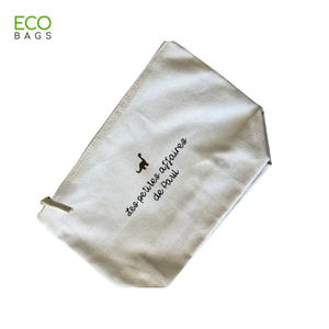 2023 OEM ODM à la mode coton toile sac cosmétique lettre conception pour trousse de toilette maquillage fermeture à glissière prix de gros pas cher - Product Image 3