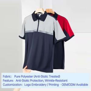 Chemise polo de travail à manches courtes haute visibilité en gros personnalisée, bande réfléchissante, vêtements de travail pour la construction, l'ingénierie, la logistique - Product Image 4