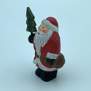In legno intagliato a mano Babbo Natale figurina regalo di natale Idea di intaglio del legno buon natale - Product Image 4