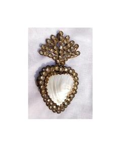 Coeur sacré fini par coeur de conception de fleur en métal d'or pour catholique et le cadeau - Product Image 3