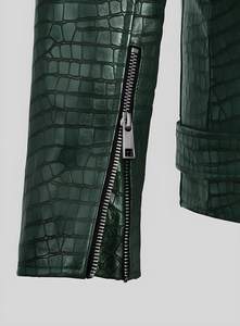 Veste en cuir de crocodile noir de luxe tendance pour hommes, vêtement d'extérieur authentique fait à la main, mode d'hiver personnalisée - Product Image 5