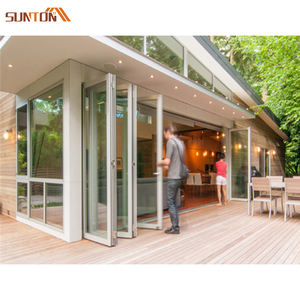 モダンハウスアパートホテルUPVC折りたたみドアデザインエクステリアパティオバルコニービニールUPVCガラス引き戸 - Product Image 2