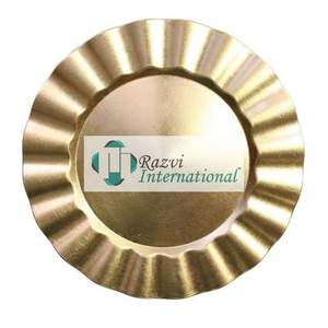 Assiette de présentation ondulée en or et acier inoxydable, décoration de table fantaisie métallique, assiette de service moderne et luxueuse - Product Image 5