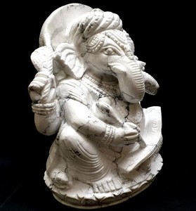 Estatua de Ganesha hecha a mano en estilo religioso, estatuilla de piedras preciosas naturales, piedra curativa de cristal, venta al por mayor, talla grabada de India - Product Image 3