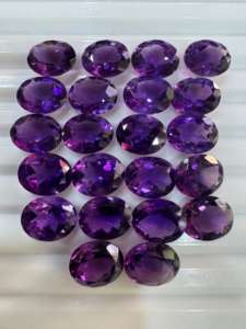 พลอยอะมีทิสต์ธรรมชาติทรงรีขนาด 9x11 มม. คุณภาพสูง เจียระไนเหลี่ยมเพชร ได้รับการรับรองจาก GIA สำหรับทำเครื่องประดับ - Product Image 2
