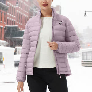 New <b>Ladies</b> Winter Puffer <b>Jacket</b> with Warm Satin Hood Slim Cotton-Padded Coat for Women Printed Shearling Leather Winter Coat - Product Image 2