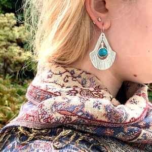 Pendientes Colgantes Bohemios de Plata de Ley 925 con Labradorita Natural de 7 mm, Joyería Vintage con Piedras Preciosas, Regalos de Piedra Natal - Product Image 4