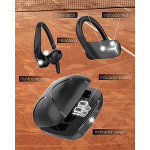Auriculares deportivos KSIX Sport Buds 2 de 700 mAh con indicador LED de batería - Product Image 1