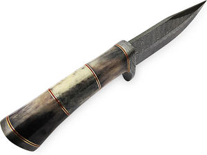 Cuchillo de Caza de Acero Inoxidable Hecho a Mano de Edición Limitada con Borde Dentado y Mango de Hueso de Color, Soporte OEM - Product Image 5